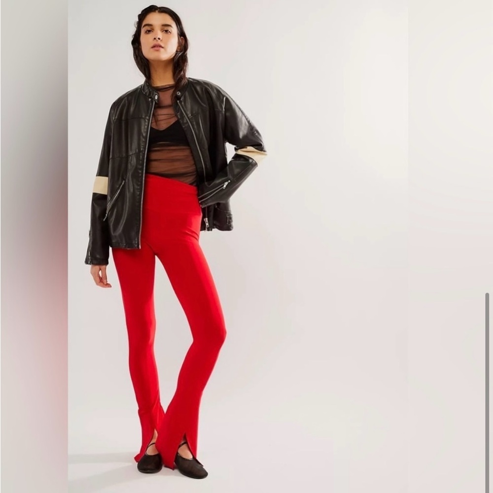 Norma Kamali Red Spat Pants